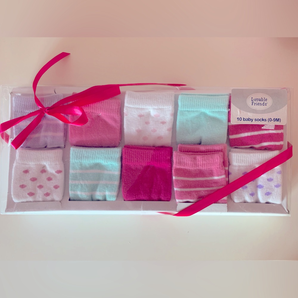 10 pairs baby socks, size 0-9 months